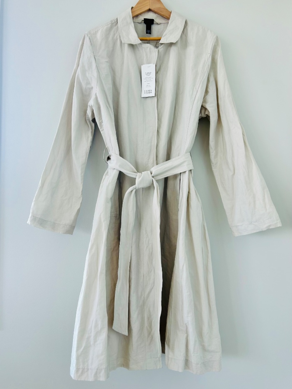NWT Eileen Fisher Bone Trench Coat XL - Picture 1 of 6